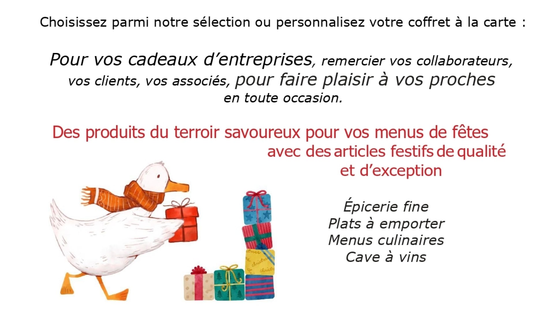 COFFRETS GOURMANDS EN BOUTIQUE